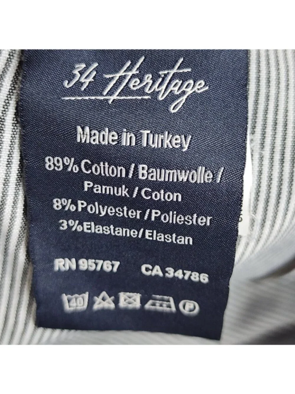 34 Heritage Jeans Men 38x31 Gray Courage Mid Rise Straight Leg Denim